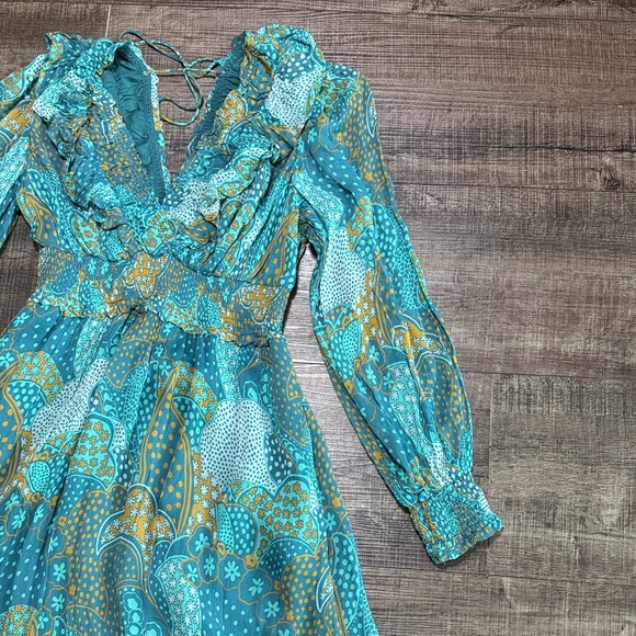 Anthropologie Odetta Ruffled V-Neck Maxi Dress - Picture 3 of 15